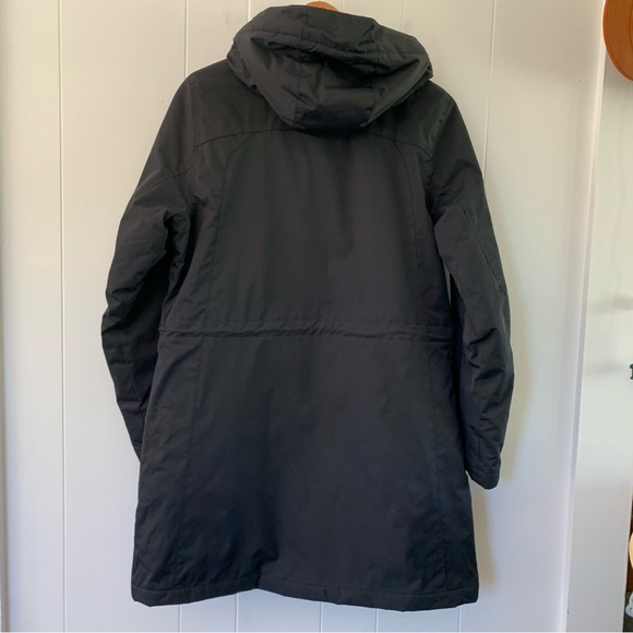 LL Bean Winter Warmer Coat Parka Long Jacket Black Sherpa Hood Adjustable Waist - Picture 5 of 13